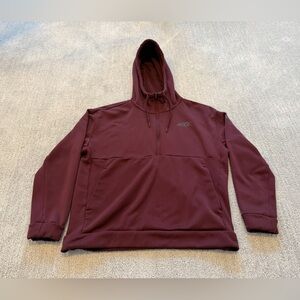 Nike Women’s Small Burgundy Half Zip Hoodie Pullover Long Sleeve Pouch Logo